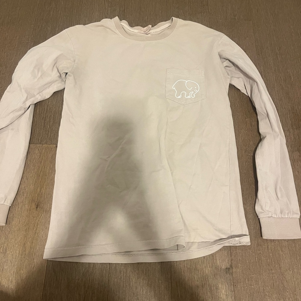 Ivory Ella Cream Long Sleeve Shirt with Elephant Pocket